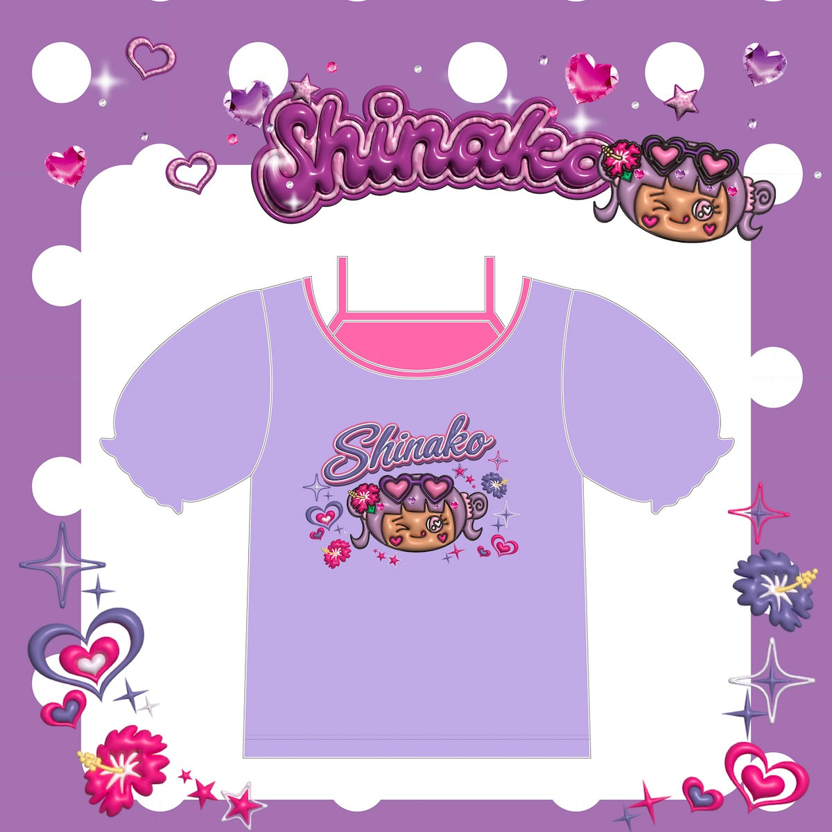 しなこTシャツフリルスカートセット 日焼けしなこがアゲ♡なレイヤードTシャツ シャリシャリぶどう
